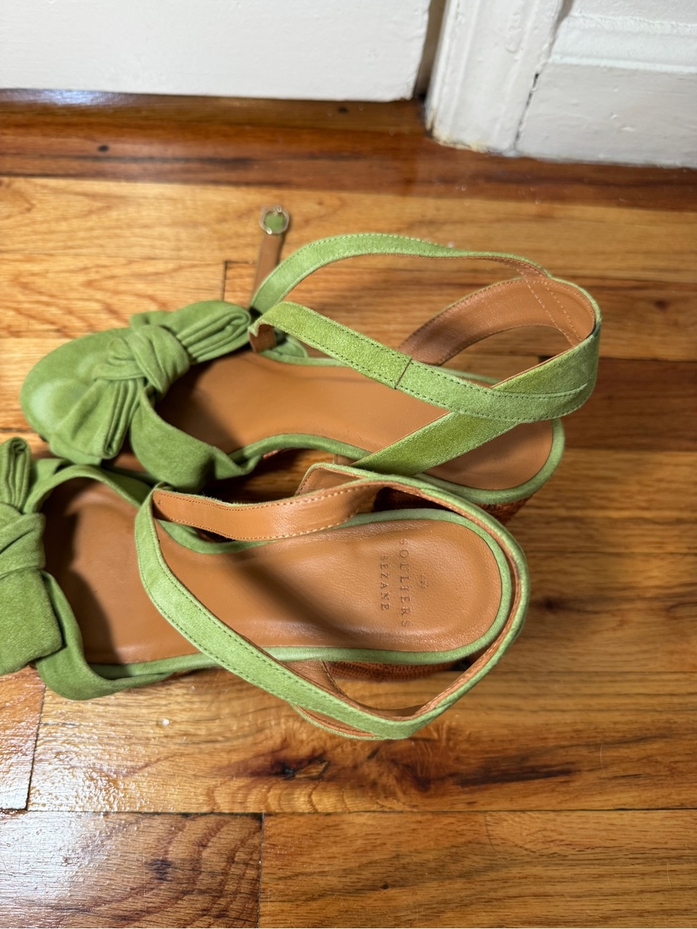 Sezane Green Suede Sandals - 39 (8) - Picture 5 of 10